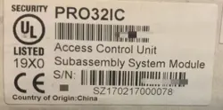 PRO32IC NEW HONEYWELL ACCESS CONTROLLER UNIT SUBASSEMBLY SYSTEM MODULE