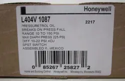 NEW L404V 1087 HONEYWELL L404V1087 PRESSURETROL CONTROLLER FEDEX