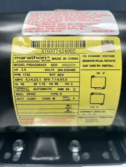 MARATHON MOTOR P56AG98A05 HP 2 200-230/460 3PH 1725 RPM KIT