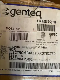 TRANE MOT21481 ECM 3/4 HP  200-230V MODEL 5SCA39KL98050 TRANE HVAC (NEW)