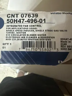 WHITE RODGERS/EMERSON/TRANE CONTROL BOARD CNT07639 50H47-496-01