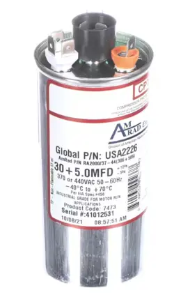 VOLT 50/60HZ 30+5.0MFD