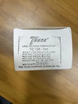BRAND NEW VINTAGE TRANE LINE VOLTAGE SPDT THERMOSTAT  TC 126-004 MCM NOS