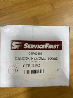 NEW SERVICE FIRST TRANE CTR02592 CONTACTOR; 3P 50A 120VAC / SCREWS