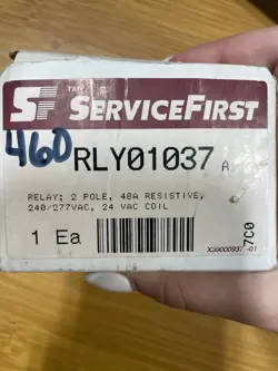 BRAND NEW TRANE RLY01037 RELAY: 2 POLE, 48A RESISTIVE, 240/277VAC, 24 VAC COIL