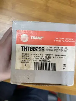 BRAND NEW TRANE SERVICE PART THT00298 TEMPERATURE CONTROL THERMOSTAT 55-90 F