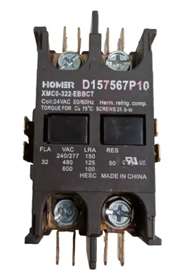 HOMER TRANE/ D157567P10/ XMC0-322-EBBCT/24V/50/60HZ/ CONTACTOR HVAC (L195