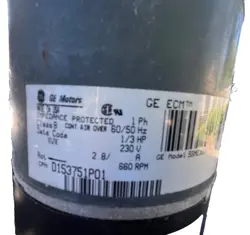 GENRAL ELECTRIC MOTOR MODEL 5SME39HL HY 48 FROM TRANE XL19I A/C