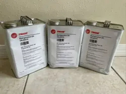 LOT OF 3 - TRANE OIL00379 REFRIGERATION OIL, ISO 100, 1 GALLON, DENTED CANS