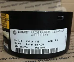 GE ECM 2.3 DG02 3/4HP 115V 9.6A CCW WIRED FOR TRANE D341314P58 MOT11512??CHECKED