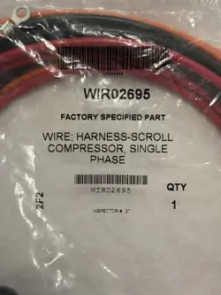 WIR02695 WIRE HARNESS SCROLL COMPRESSOR SINGLE PHASE TRANE NEW