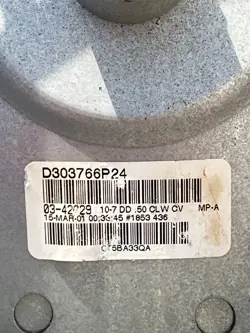 CARRIER TRANE YORK LA22RA100 LA22RA013 D303766P24 BLOWER WHEEL 10-7 DD .5 CLW CV