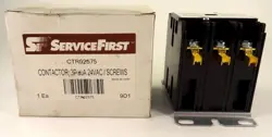 TRANE / SERVICEFIRST CTR02575 CONTACTOR, 24V COIL, 50/60HZ, 30A, 3 POLE, NEW