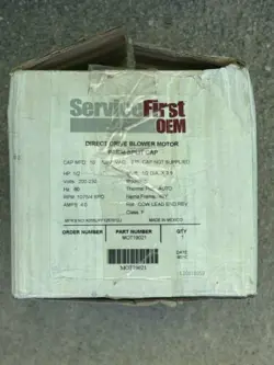 MOT19021 TRANE 1/2 HP 230V 1PH 1075 RPM 48 FRAME CCW OEM MOT-19021