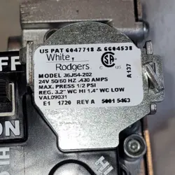 WHITE RODGERS 36J54-202 GAS VALVE TRANE / AMERICAN STANDARD 36J54 202 D674542P01