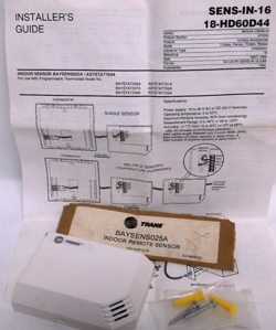 TRANE  BAYSENS025A INDOOR  AIR TEMPERATURE SENSOR  FOR BAYSTAT037A, 038A, 038A