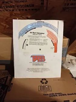 1998 TABB TRANE DUCTULATOR DUCT SIZING WHEEL ENGLISH UNITS