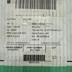 TRANE MOT13935 BLOWER MOTOR