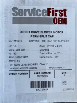 2-SPEED BLOWER MOTOR