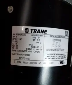 TRANE MOT01827 MOT1827 CONDENSER FAN MOTOR 1 HP 460 VOLT 3 PHASE  NEW IN BOX