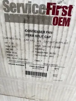 TRANE / SERVICE FIRST CONDENSER FAN MOTOR MOT18688 (NEW)