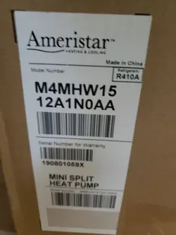 AMERISTAR TRANE M4THS1512A11NA 12,000 CAP 15 SEER DUCTLESS MINI-SPLIT SINGLE ZON