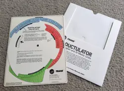 VINTAGE 1996 TRANE DUCTULATOR DUCT SIZING CALCULATOR SLIDE CHART GRAPH IN SLEEVE