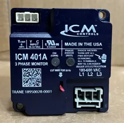 ICM CONTROLS ICM 401A 3 PHASE MONITOR OEM TRANE 18950028-0001🔥NEW