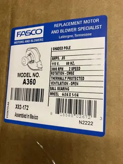 FASCO A360 DRAFT INDUCER BLOWER MOTOR REPLACES TRANE 7002-2532 2 SPEED 115V