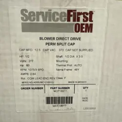 OEM TRANE HVAC MOTOR 1/2HP 1075RPM 3 SPEED 277VAC 1PH 48Y FRAME MOT18977 MOT4604