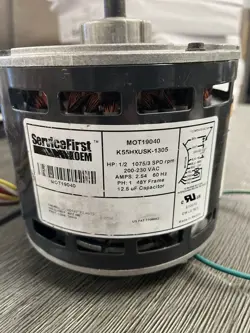 TRANE MOTOR SERVICE FIRST OEM MOT19040 1075 RPM