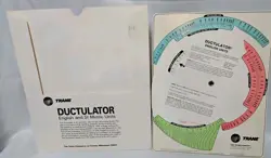  1976 TRANE DUCTULATOR DUCT SIZING CALCULATOR SLIDE CHART GRAPH  SLEEVE VTG READ