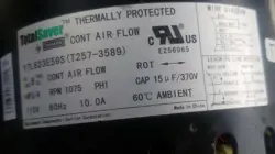 (TRANE) TOTAL SAVER T257-3589 INDOOR BLOWER MOTOR  HP 115V 3 SPD Y7L623E59S #9