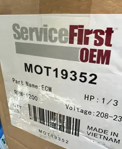 TRANE AMERICAN STANDARD MOT19352 208-230V 1/3HP VARIABLE MOTOR