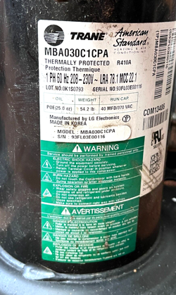 SCROLL COMPRESSOR 208-230V