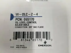 EMERSON OIL LEVEL CONTROL ADJUSTABLE, W-OLC-2-4, 3/8