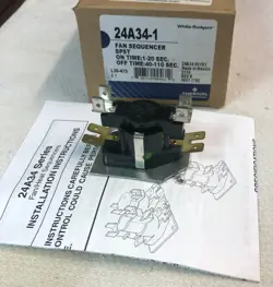 NEW EMERSON WHITE-RODGERS 24A34-1 ELECTRIC HEAT SEQUENCER, 24V, SPST