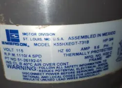 EMERSON K55HXEGT-7318 51-26150-01 OEM BLOWER MOTOR (LOC: A2T2)