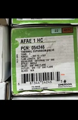 EMERSON AFAE 1 HC EXPANSION VALVE  AFAE1HC TXV. NEW IN BOX.  SAME DAY SHIPPING