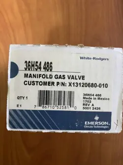 EMERSON WHITE ROGERS 36H54 486 MANIFOLD GAS VALVE (BRAND NEW)
