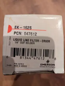 EMERSON EK-16-2-S / EK162S LIQUID LINE FILTER DRIER 1/4