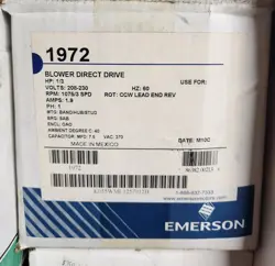 EMERSON 1972 BLOWER MOTOR 1/3HP 230VAC  1075 RPM