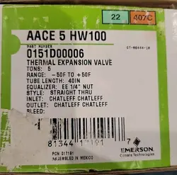 EMERSON AACE-5-HW-100 5-TON THERMAL EXPANSION VALVE. NEW.