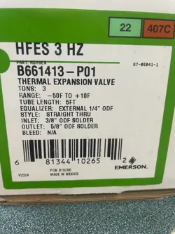 ITEM 6. EMERSON HFES 3 HZ THERMAL EXPANSION VALVE B661413-P01