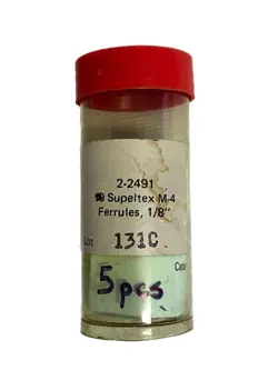 (5 PCS) MILLIPORE SUPELCO 1/8” SUPELTEX M-4 PACKED COLUMN FERRULES 22491