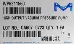 MILLIPORE SIGMA WP6211560 HIGH OUTPUT VACUUM-PRESSURE PUMP, 5.4 BAR