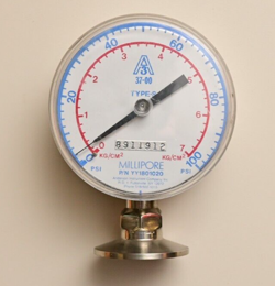 MILLIPORE/ANDERSON 100 PSI SANITARY PRESSURE GAUGE YY1801020 A3 37-00 TYPE-S