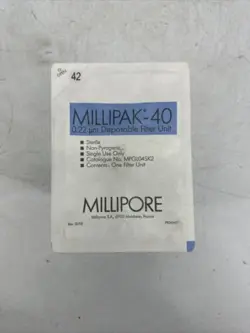 MILLIPORE MPGL04SK2 MILLIPAK-40 0.22UM DISPOSABLE FILTER UNIT NEW