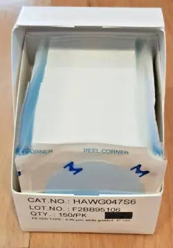 MILLIPORE HAWG047S6 S-PAK STERILIZED GRID CELLULOSE FILTER 0.45UM 47MM 150/PK