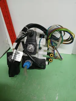 3 LUCIFER SOLENOID VALVES #493500T4 F AND MANIFOLD FROM MILLIPORE ELIX 10